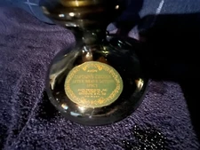Avon Captain's Choice after shave bottle green glass gold lid full vintage 