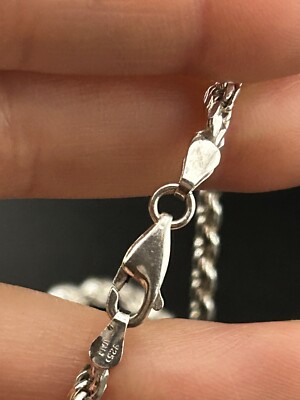 Vintage Sterling Silver 925 Italy Rope Chain Necklace | eBay