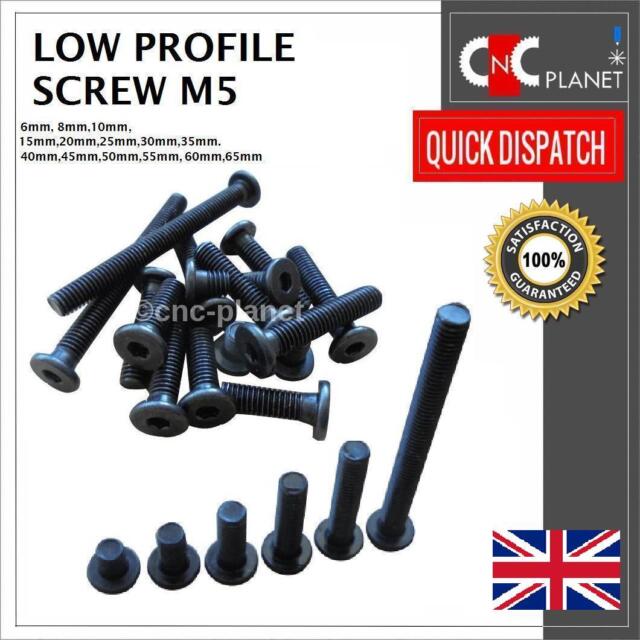M5 Low Profile Head Screws Bolt 6/8/10/15/20/25/30/35/40/45/50/55/60/65mm V-Slot
