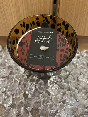 Hotel Collection, Kerze schwarz/gold Leopardenmuster Patchouli & Tonka Bohne
