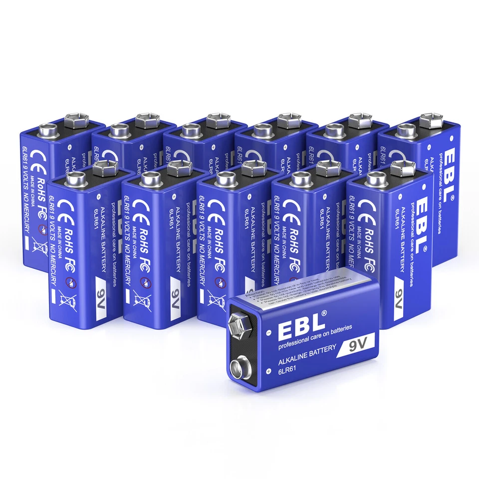 EBL 9V Alkaline Battery 6LR61 Batteries 9 Volt Ultra Long Lasting Leak Proof Lot - Image 3 of 4