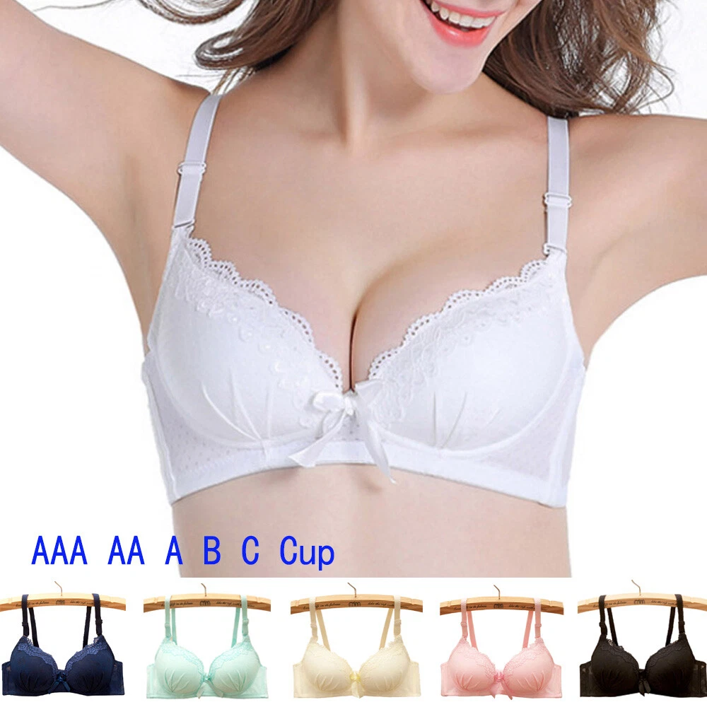 Flat-chested Women Bras 30-38 AAA AA A B Wireless Push Up Bra Lace Sexy  Lingerie