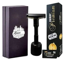 THE SHAVE FACTORY Double Edge Safety Razor Premium - Black