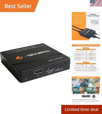 Multi-Resolution 4K HDMI Splitter with EDID Copy - Enhances Display Flexibility