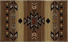 Southwestern Bath Rug Rustic Terracotta Brown Native American Bathroom Mats