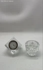 Waterford Crystal 2 Piece Set Desk Clock and Lismore Votive Holder Vintage