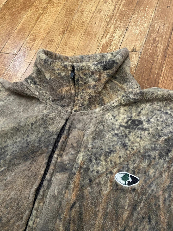 Vintage Mossy Oak Full Zip Camo Fleece Outdoor Hunting Men’s Size Medium - Image 3 of 4