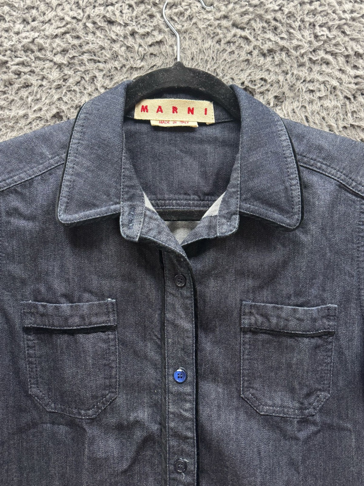 Marni  Collared Buttoned Denim Chore Jacket Dark … - image 3