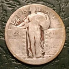 No Date Standing Liberty Quarter Dateless Type 2 (1917–1930) 90% Silver