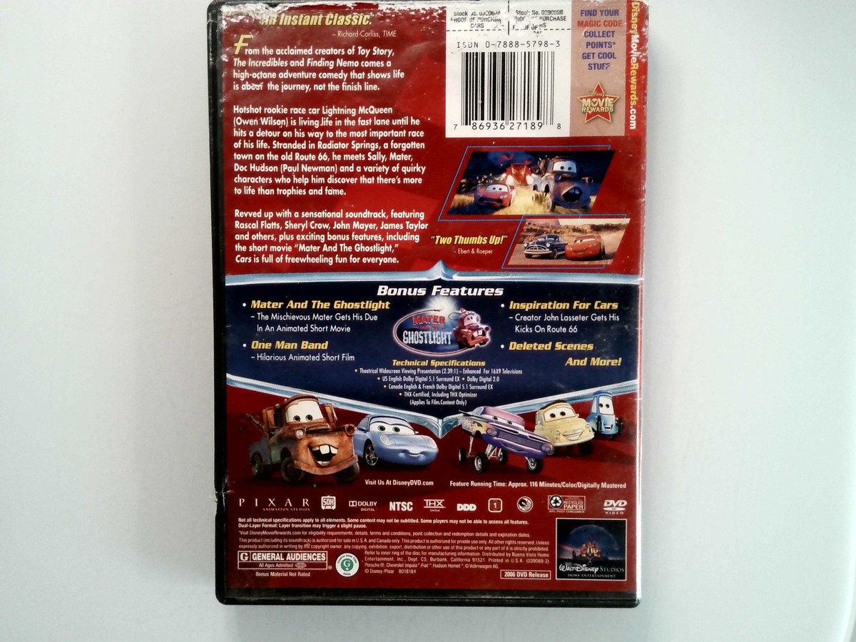 Cars DVD 2006 Animation Family Collector's Edition Disney Pixar