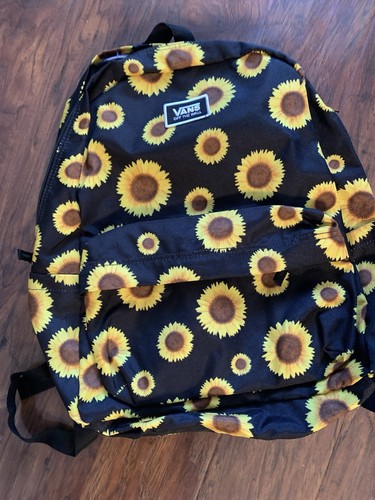 Lightly Used Vans Old Skool H2O Backpack - Black / Sunflowers Back to School - Picture 1 of 7