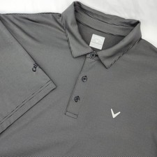 Callaway Grey Black Stripe Short Sleeve Golf Polo Mens XXL Performance Outdoor