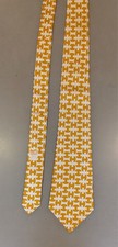 Vintage Hermes "H" Logo Silk Necktie Orange White 213 FA Made in France