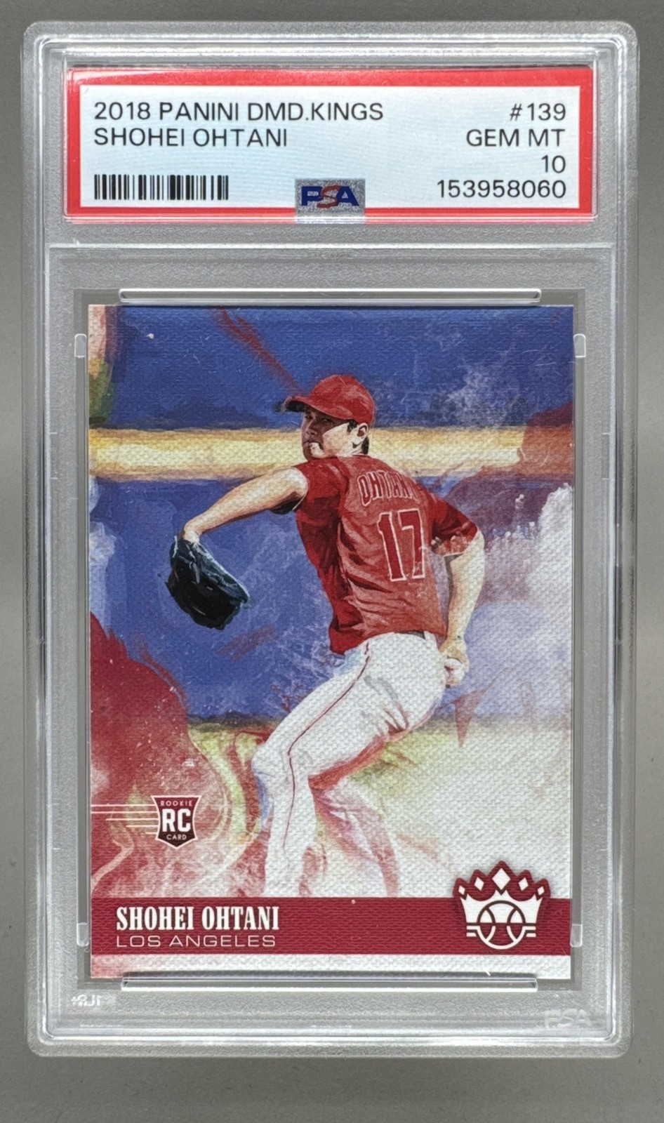 153958060 Shohei Ohtani 2018 Panini Diamond Kings #139 Rookie RC PSA 10