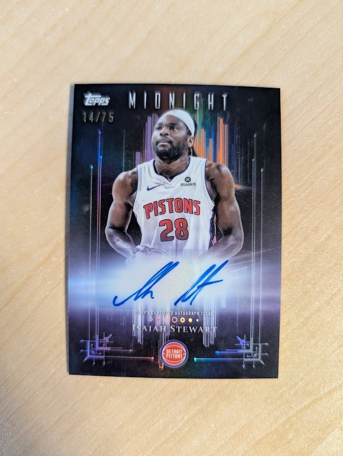 2025-26 Topps Midnight Isaiah Stewart Dark Mark Signatures Dusk Auto #/75