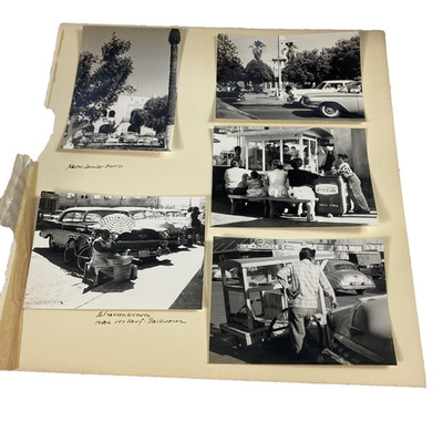 Vintage 1950s Nuevo Laredo Mexico Street Scene Photo Lot B&W Coca Cola Cars