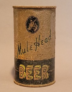 *RARE* 1930'S MULE HEAD FLAT TOP BEER CAN Wehle Brewing, Connecticut