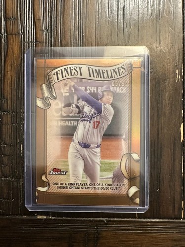 2025 Topps Finest Shohei Ohtani Finest Timelines Gold Refractor 5/50 Dodgers