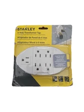 Stanley 6 Way Grounded Plug Outlet Transformer Tap Adapter #38110 Convert 2 In 6