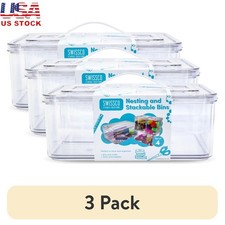 Stackable Nesting Plastic Storage Bins Arts Crafts Jewelry Office Supplies New