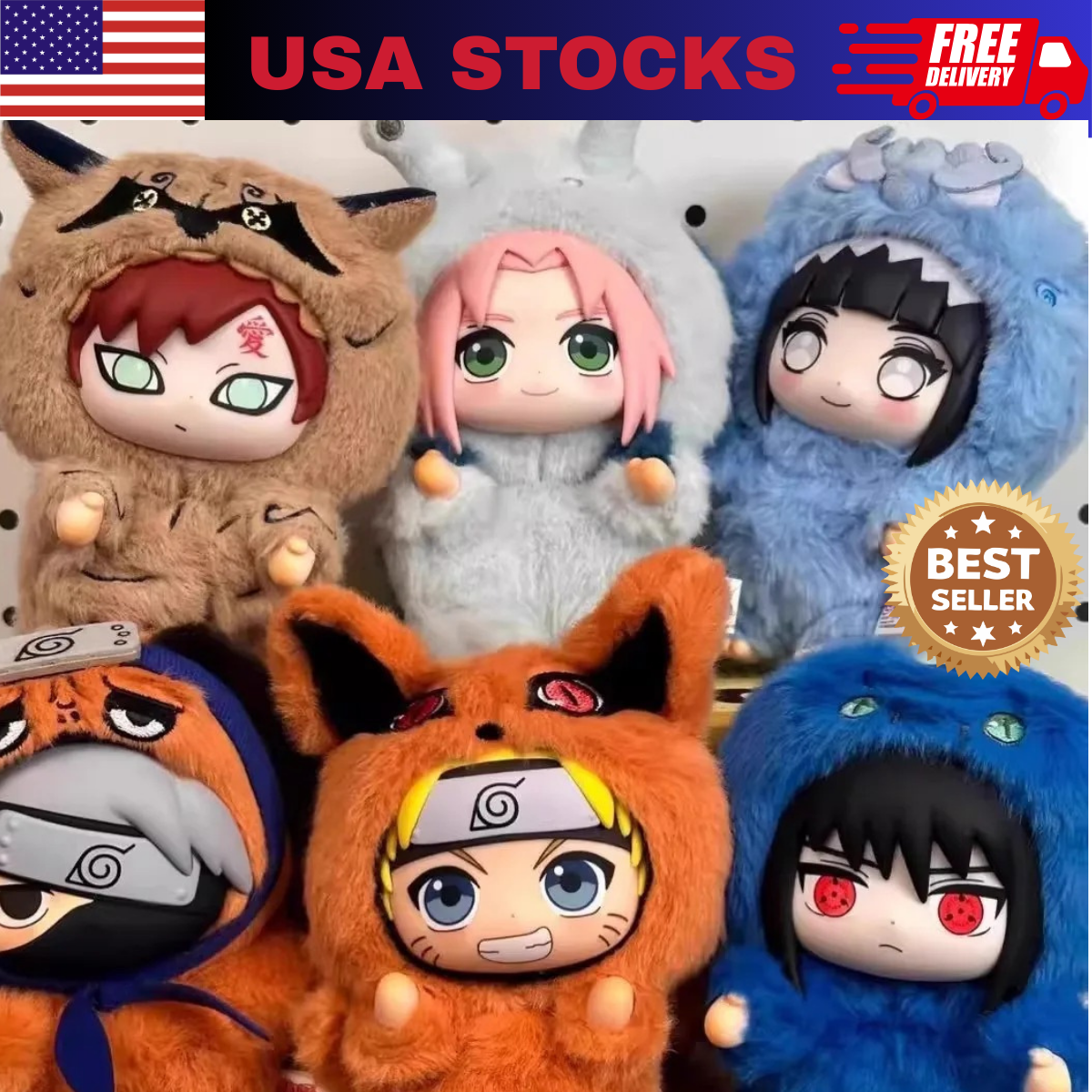 Naruto Anime Blind Box Plush Doll – Itachi Sasuke Kakashi Gaara