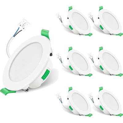 LED Einbauspot, 230 V, 7 W, Dimmbar, , Badezimmer, Flach, Weiß, 6 Stück