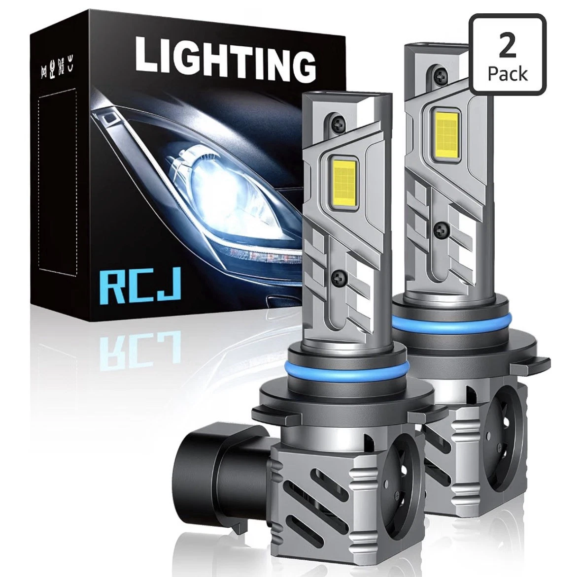 RCJ 9005/HB3 LED Fog Light Bulbs Plug-N-Play 6000K Cool White Pack of 2 New photo 1