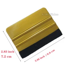 1PC Brown Felt Edge Car Vinyl Wrap Window Install Tool Scraper Decal Squeegee AB