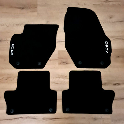 Car Floor Mats for Volvo XC 60 08-17 Velour Waterproof Black Carpet Auto Liners