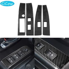 4Pcs Real Carbon Fiber Window Lift Switch Panel Cover For Toyota Tacoma 2015-22