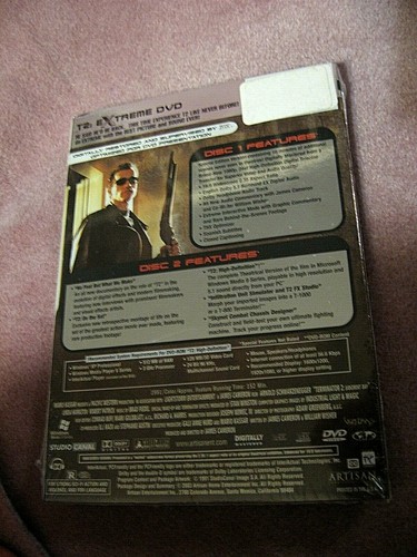 T2 Extreme Terminator 2 DVD Raised Metalic slip cover New Sealed Ekto Skeleton - Picture 6 of 6