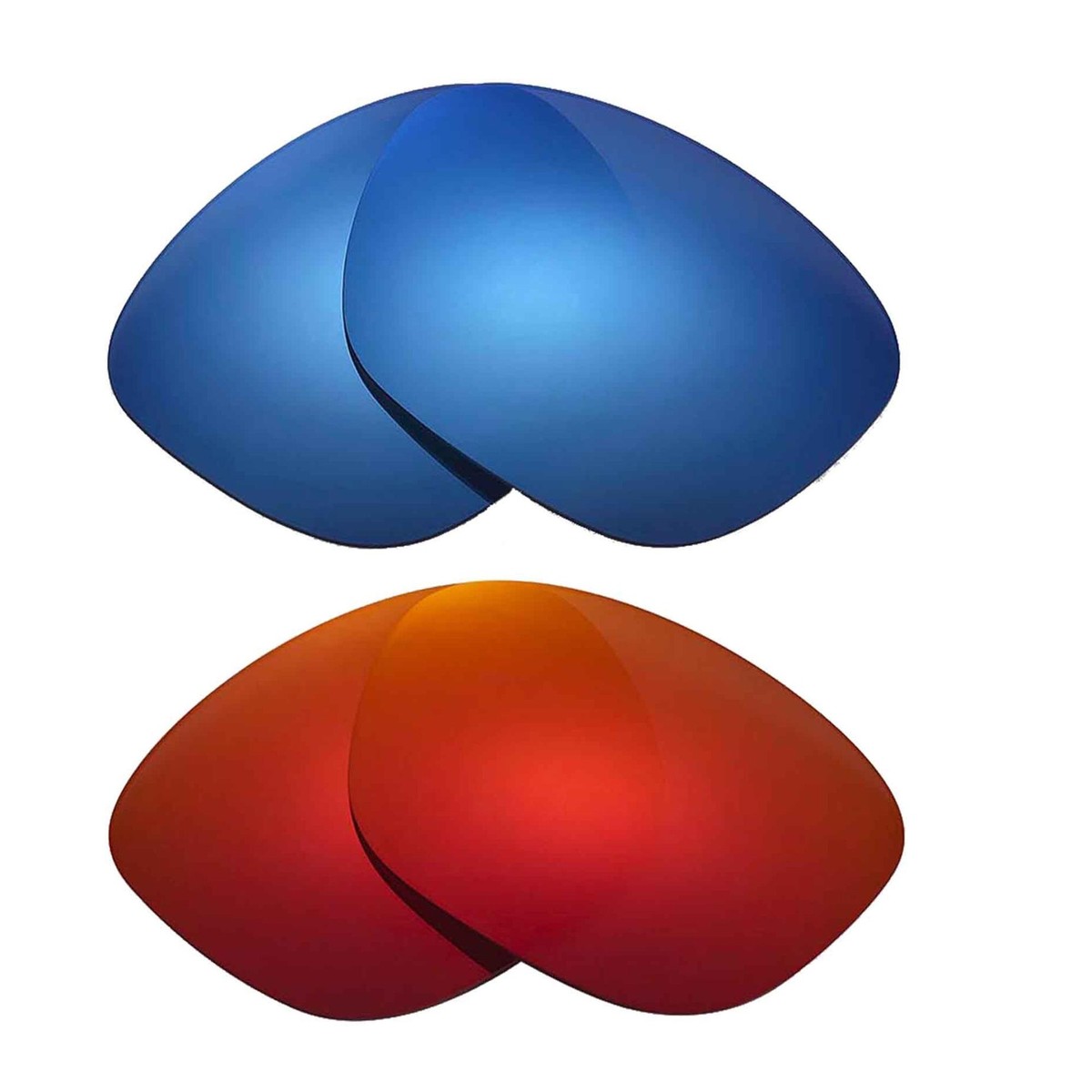 Walleva Fire Red + Ice Blue Polarized Lenses For Oakley Enduro