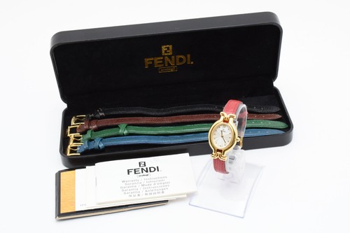 ▶️【N MINT/Box】 FENDI Chameleon 640L Change Belt 5 Colors Qz Womens Watch JAPAN - Picture 2 of 17