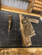 Old Russwin Vintage Collectible Door Plate And Handle With Thumb Latch Steampunk