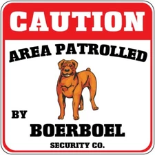 Crossing Sign Caution Area Patrolled Boerboel Dog Security Co Cross Xing Metal
