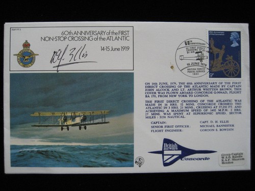 GB - Signed 60th Anniversary of the 1st Non-stop Crossing Flight of The Atlantic - Picture 1 of 5