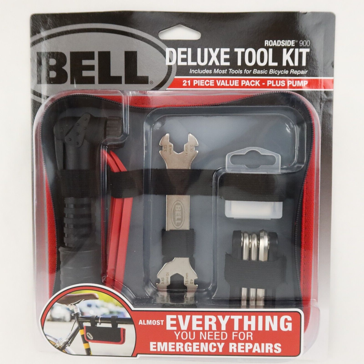 bells専用 Bell Bike Pump Roadside 900 Deluxe Bicycle Repair Tool Set Wrench