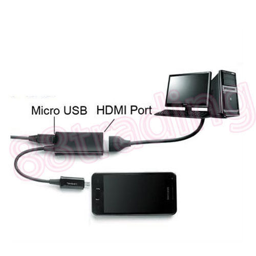MICRO USB MHL TO HDMI HD TV CABLE ADAPTER FOR SAMSUNG GALAXY SERIES - Afbeelding 1 van 5