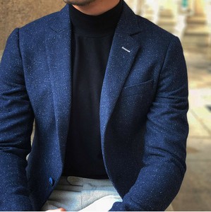 blue herringbone tweed jacket