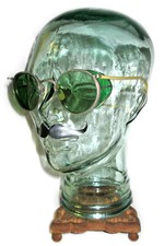 Antique American Optical Green Goggles Sunglasses Vtg Old AO Safety Glasses Spec
