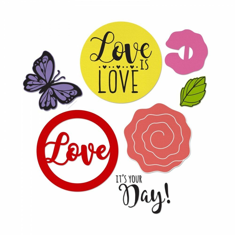 Sizzix Framelits Dies with Matching Stamp Set - Cupcake Topper