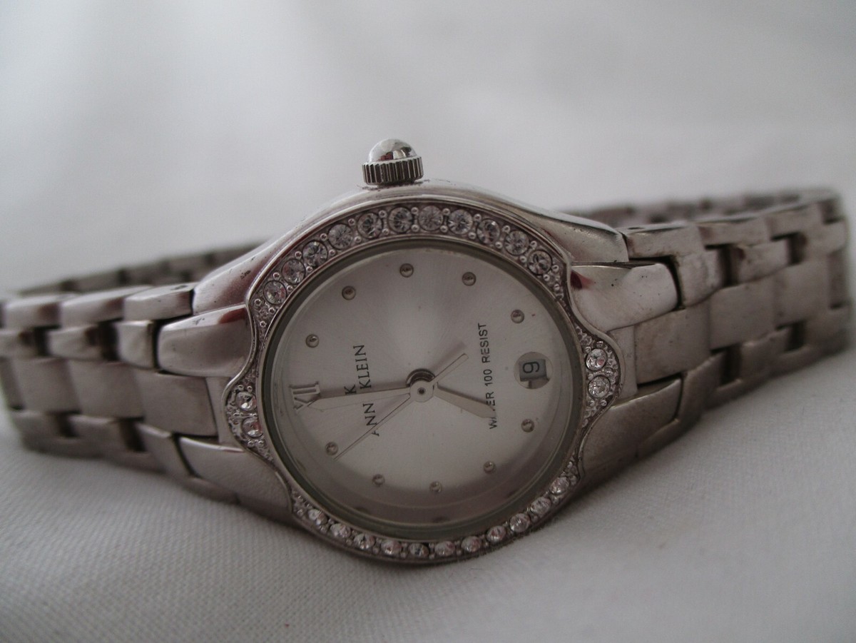 Anne Klein Silvertone round faced watch Round face silver tone, Crystals Anne klein ladies watch  main image 2