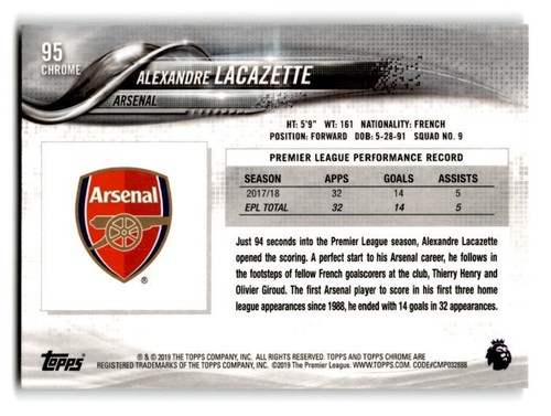 2018-19 Topps Chrome Premier League Soccer Base- Pick Your Card - Picture 187 of 195
