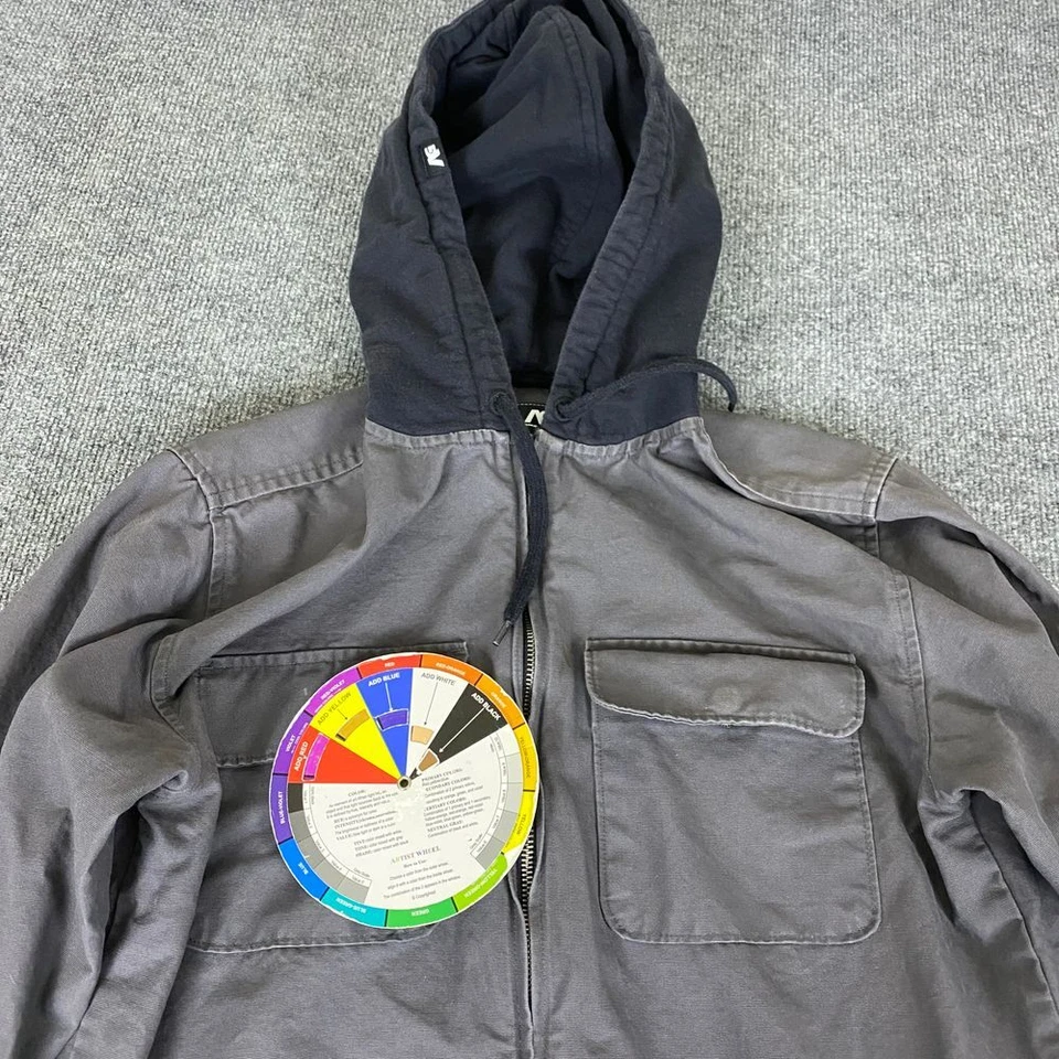 Chaqueta analógica Burton con capucha y cremallera para hombre talla pequeña gris negra hecha en unión Foto 2 de 4