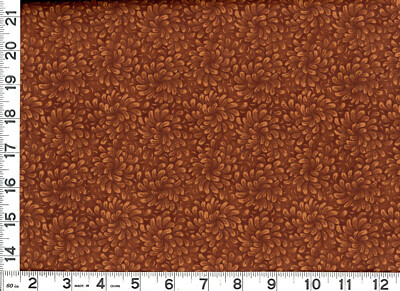 Light Brown Swirling Petals on Dark Brown Quilting Sewing Fabric by Yard #708