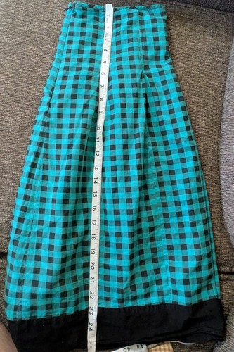 NEUWERTIG GRÜN - Damen Karo Mint/Schwarz Midi 100% Baumwolle Rock Gr. L - Bild 8 von 8