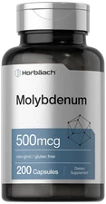 Molybdenum Supplement | 500mcg | 200 Capsules | Amino Acid Chelate | by Horbaach