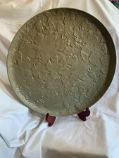 PAIR Madhouse by Michael Aram Melamine Platter Large 16"  Embossed Fig Leaf  