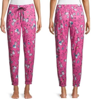 Peanuts Snoopy Dancing is My Cardio Jogger Cropped Pajama Pants Size S L XXL NWT