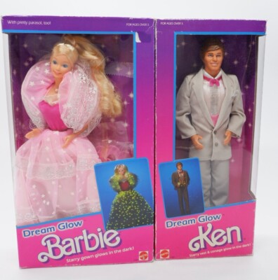 Barbie and Ken 1985, Dream Glow Made in Taiwan 
